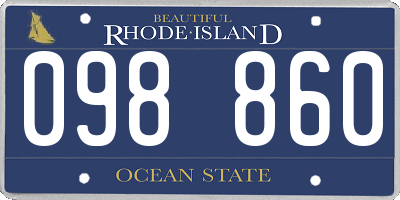 RI license plate 098860