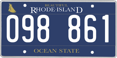 RI license plate 098861