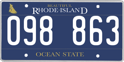 RI license plate 098863