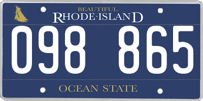 RI license plate 098865