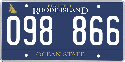 RI license plate 098866