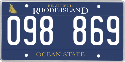 RI license plate 098869