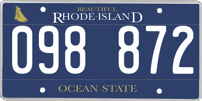 RI license plate 098872
