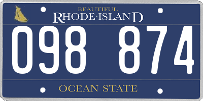 RI license plate 098874