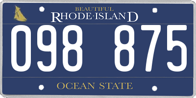 RI license plate 098875