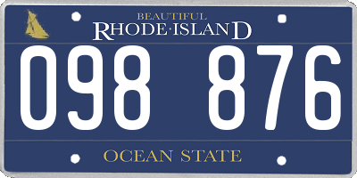 RI license plate 098876