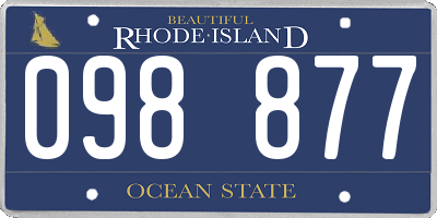 RI license plate 098877