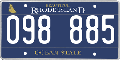 RI license plate 098885