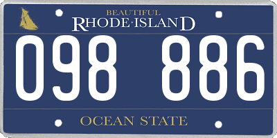 RI license plate 098886