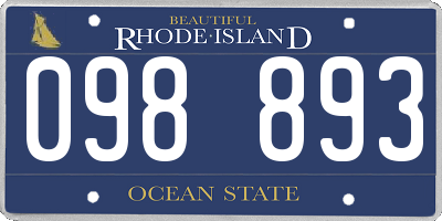 RI license plate 098893