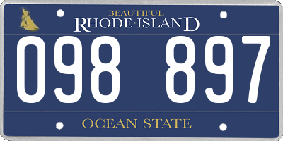 RI license plate 098897