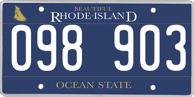 RI license plate 098903