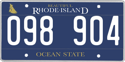 RI license plate 098904