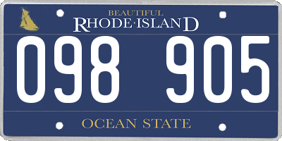 RI license plate 098905