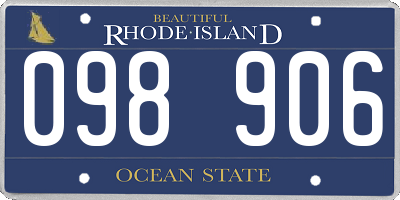 RI license plate 098906