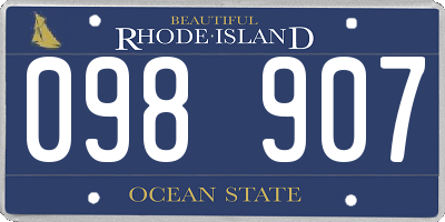 RI license plate 098907