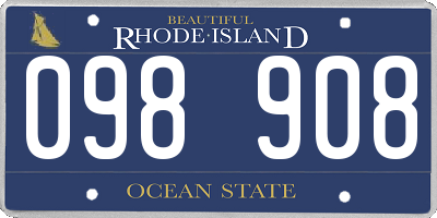 RI license plate 098908