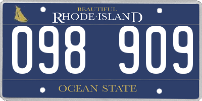 RI license plate 098909