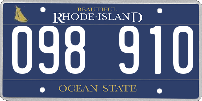 RI license plate 098910