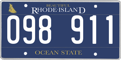 RI license plate 098911