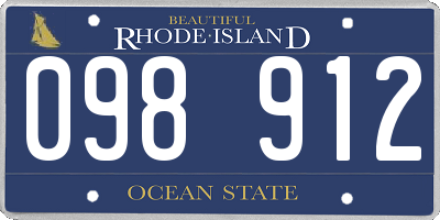 RI license plate 098912