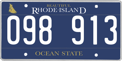 RI license plate 098913