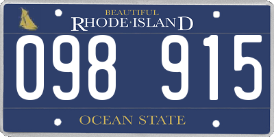 RI license plate 098915