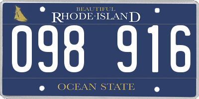 RI license plate 098916