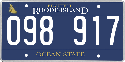 RI license plate 098917