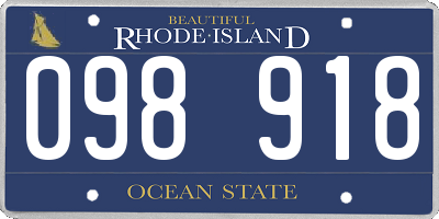 RI license plate 098918