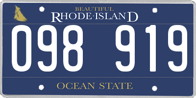 RI license plate 098919