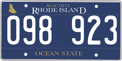 RI license plate 098923