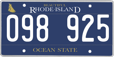 RI license plate 098925