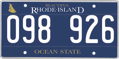 RI license plate 098926