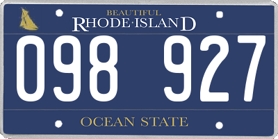 RI license plate 098927