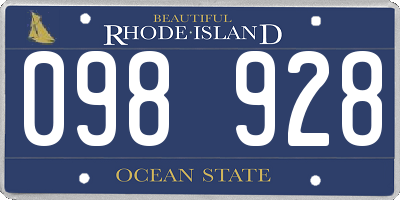 RI license plate 098928