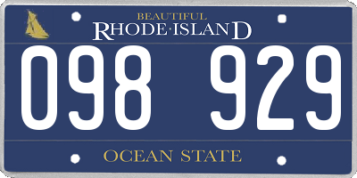 RI license plate 098929