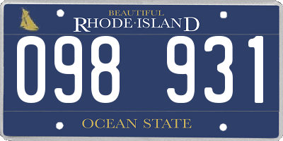 RI license plate 098931