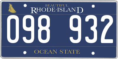 RI license plate 098932