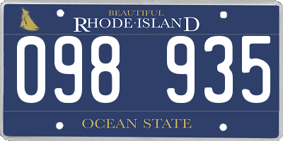 RI license plate 098935