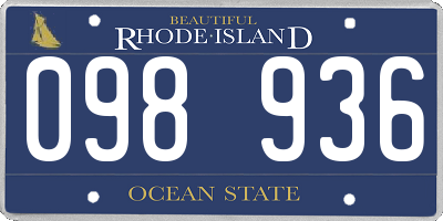 RI license plate 098936