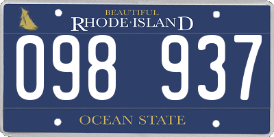 RI license plate 098937