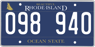RI license plate 098940