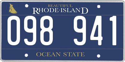 RI license plate 098941