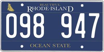 RI license plate 098947