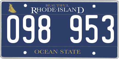 RI license plate 098953
