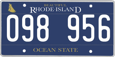 RI license plate 098956