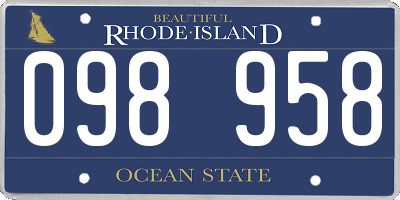 RI license plate 098958