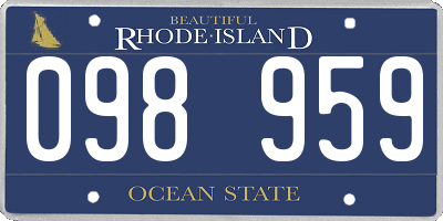 RI license plate 098959