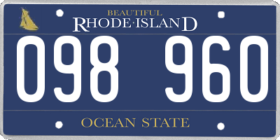 RI license plate 098960